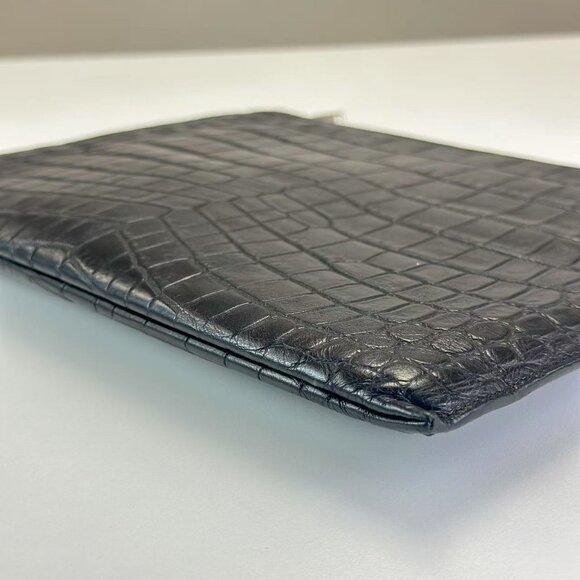 Yves Saint Laurent Black Crocodile Leather Clutch - Picture 4 of 7